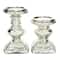 Silver Glass Traditional Candle Holder Set, 2ct.
